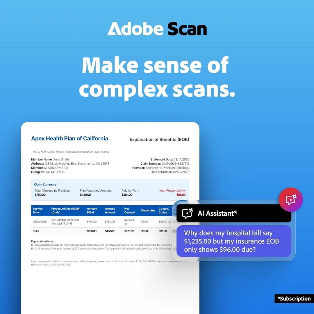Adobe Scan مهكر — لقطة شاشة 1