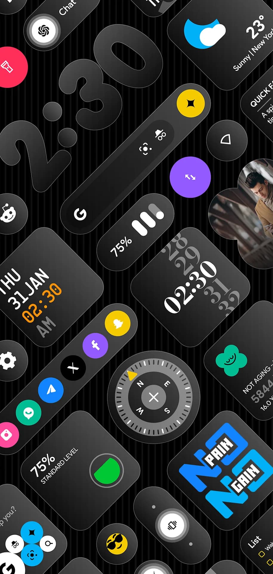 Glass Widgets مهكر — لقطة شاشة 2