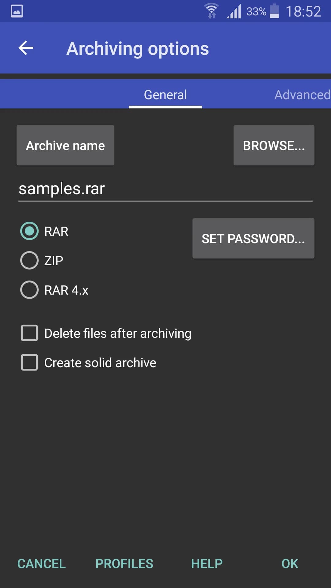RAR — Captura de pantalla 4