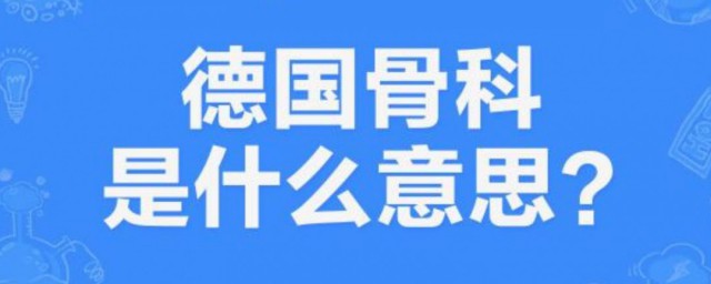 德國骨科是什麼意思梗 源處哪裡