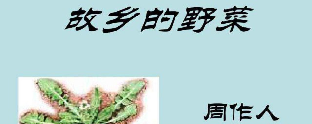 故鄉的野菜原文 故鄉的野菜作者是誰