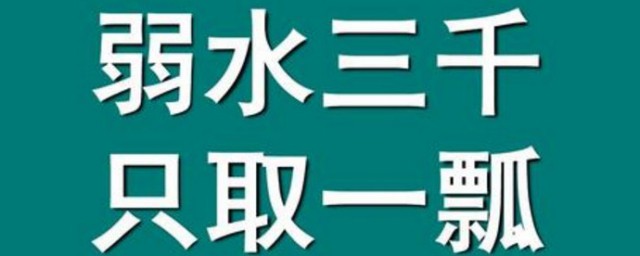 弱水三千隻取一瓢是什麼意思 弱水三千隻取一瓢典故