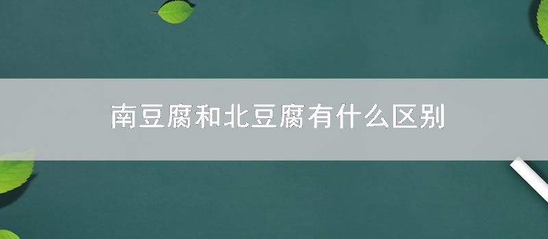 南豆腐和北豆腐有什么区别