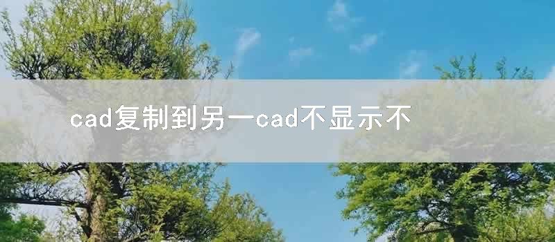 cad复制到另一cad不显示不出来