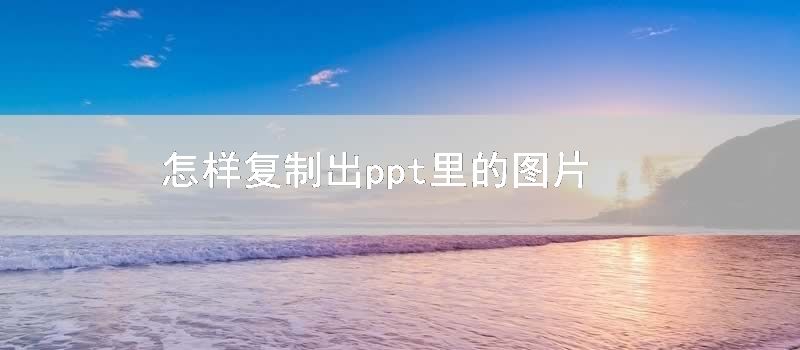 怎样复制出ppt里的图片