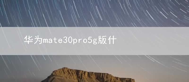 华为mate30pro5g版什么时候上市