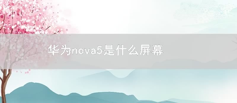 华为nova5是什么屏幕