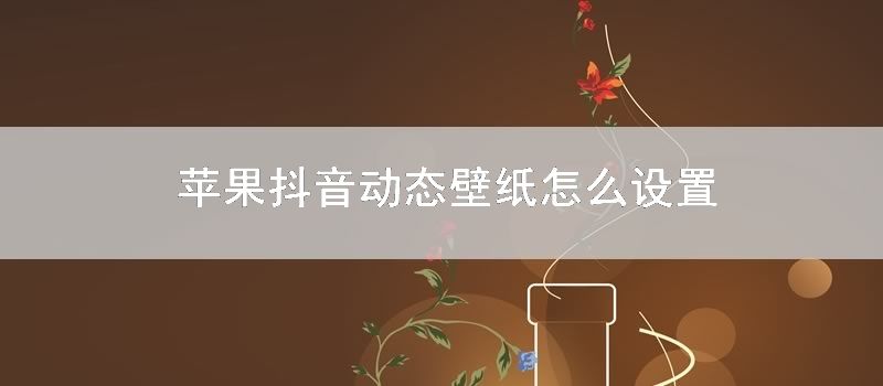 苹果抖音动态壁纸怎么设置