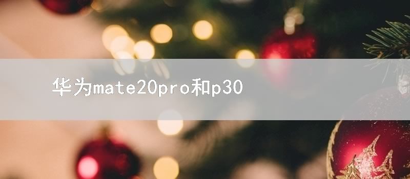 华为mate20pro和p30pro区别