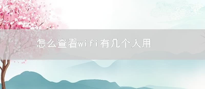 怎么查看wifi有几个人用