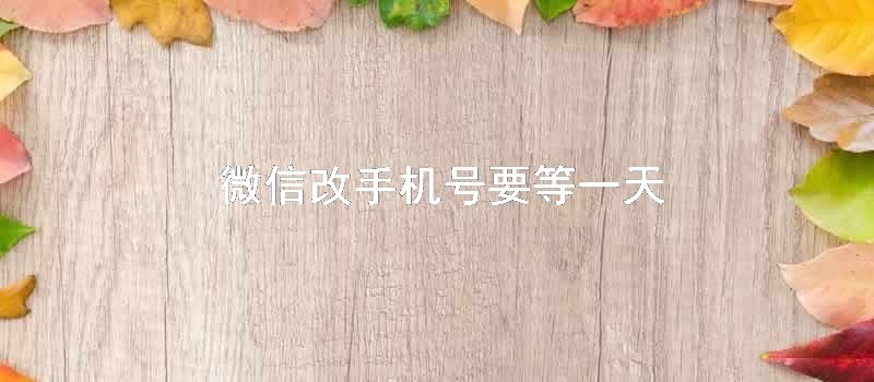 微信改手机号要等一天