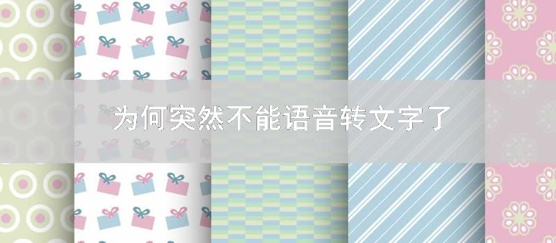 为何突然不能语音转文字了