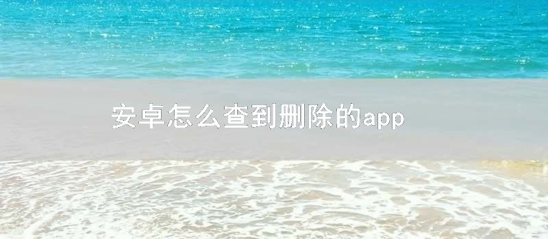 安卓怎么查到删除的app