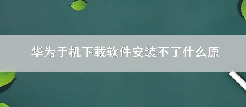 华为手机下载软件安装不了什么原因