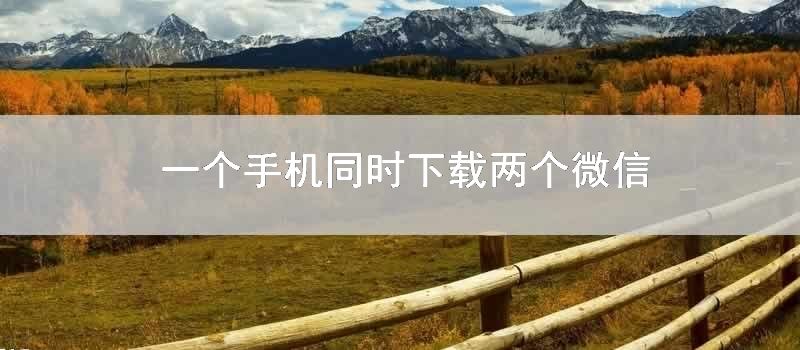 一个手机同时下载两个微信