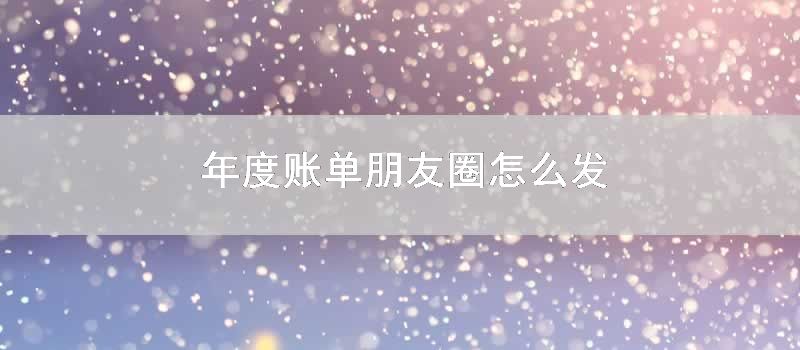 年度账单朋友圈怎么发