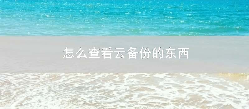 怎么查看云备份的东西