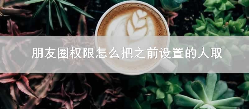 朋友圈权限怎么把之前设置的人取消