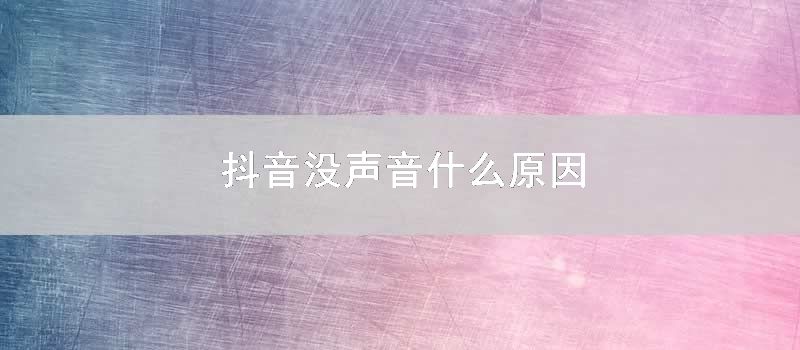 抖音没声音什么原因