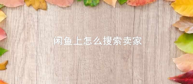 闲鱼上怎么搜索卖家