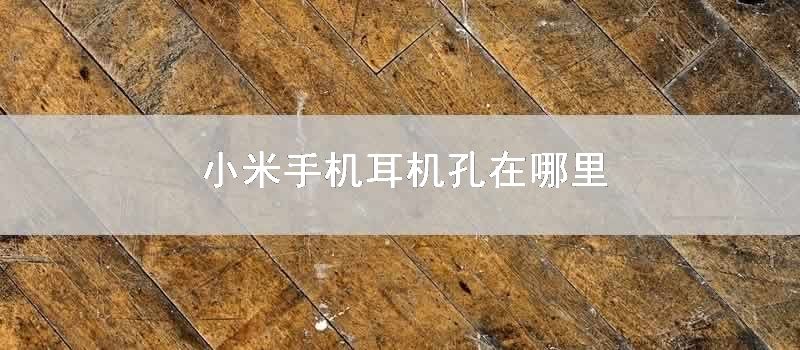 小米手机耳机孔在哪里