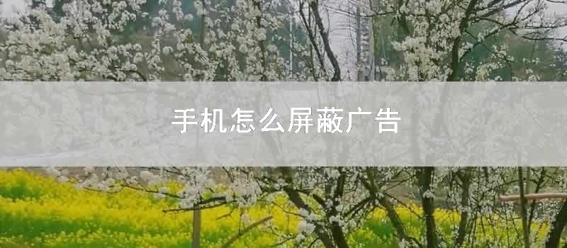 手机怎么屏蔽广告