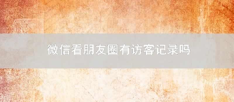 微信看朋友圈有访客记录吗