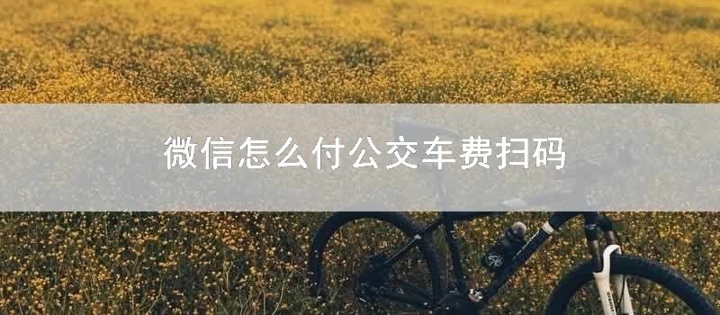 微信怎么付公交车费扫码