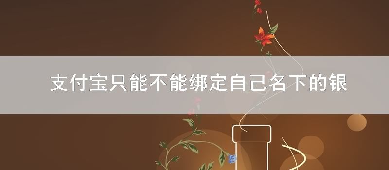 支付宝只能不能绑定自己名下的银行卡