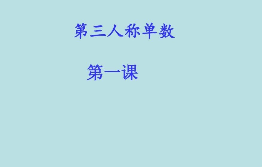 英語中第三人稱單數包括哪些詞語