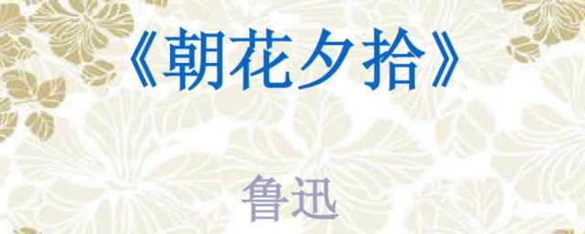 朝花夕拾故事梗概 朝花夕拾故事內容