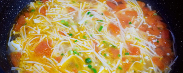番茄金針菇湯的做法 番茄金針菇湯的做法步驟